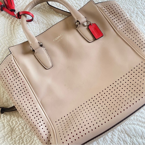 Coach Tanner Top Handle Light Pink/Tan shoulder bag cross body - Picture 3 of 8